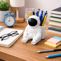 Mini Astronaut Pen Holder - White